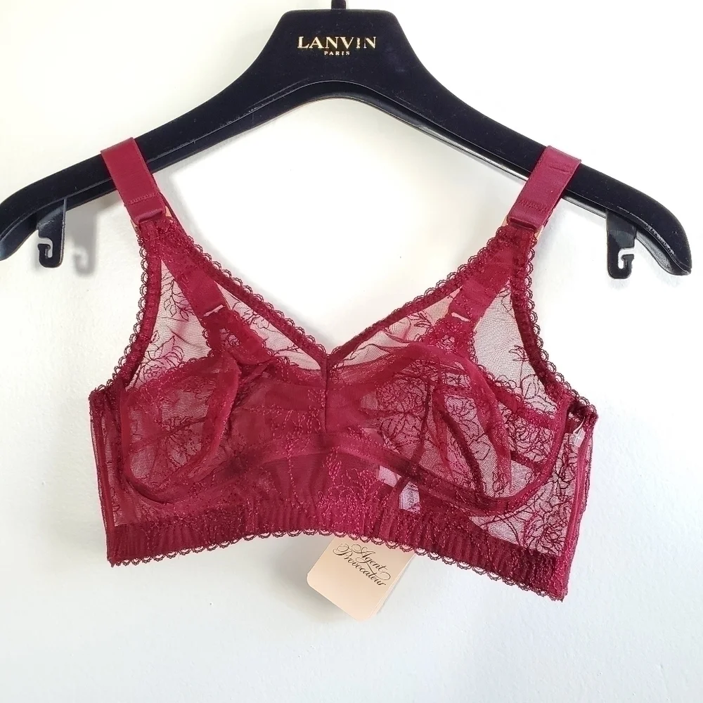 New Agent Provocateur Liv Bra In Burgundy NWT Size AP 2 (32B)